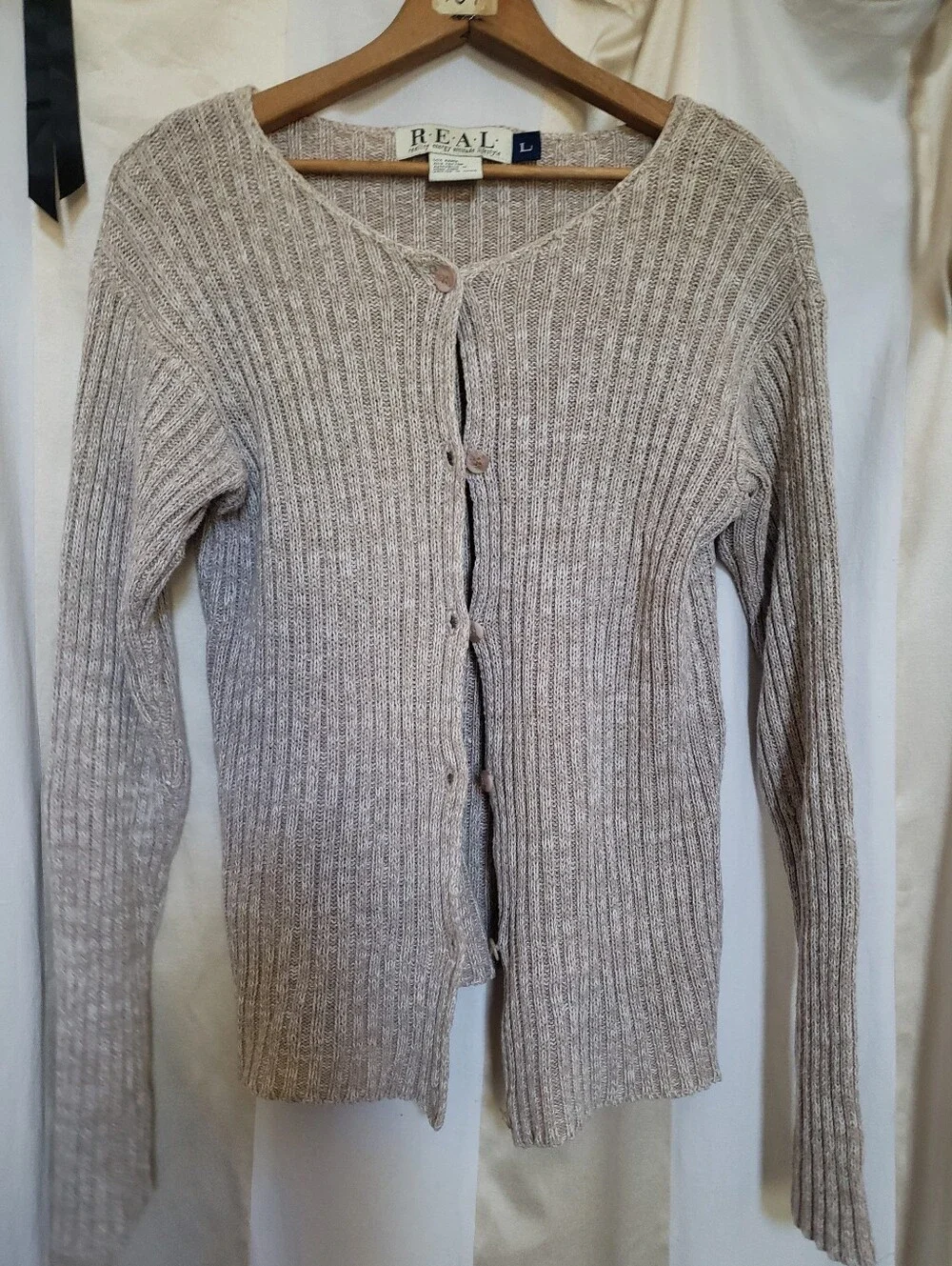Neutral Cotton Ribbed Sweater - Picture 11 of 11